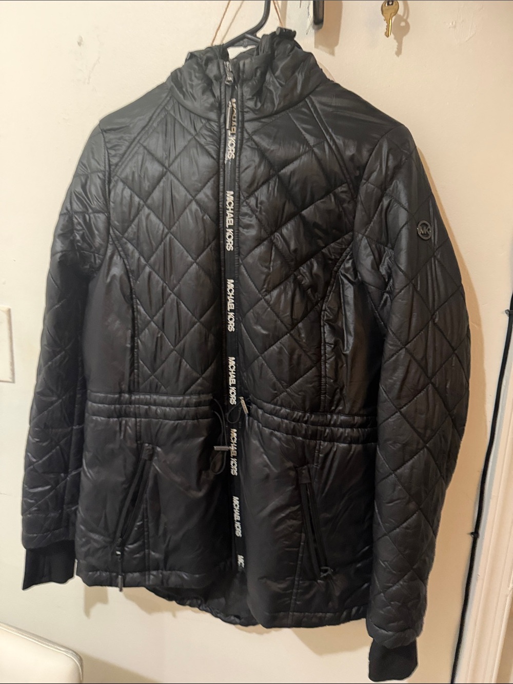 Michael Kors Black Quilted Hooded Puffer Jacket